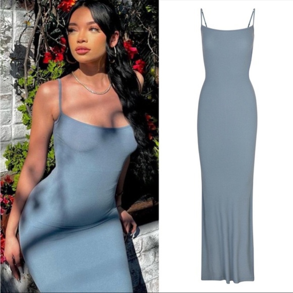 Slate blue SKIMS slip dress! Size Small. Never worn